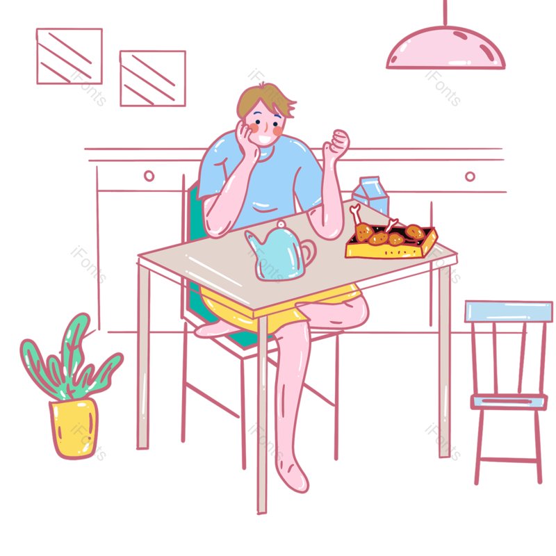 动画片图片,家庭元素,粉色PNG,免抠素材